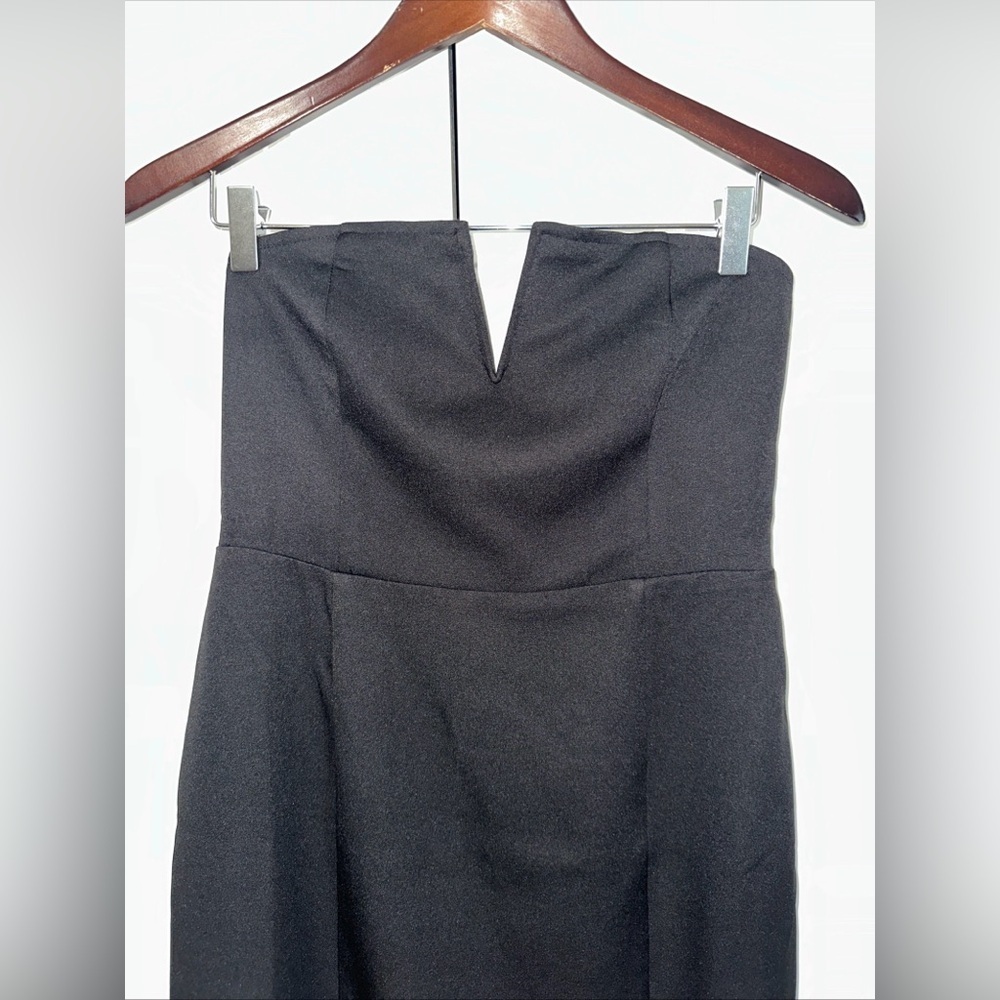 Forever 21 Lightweight Strapless Bodycon Midi Dress M Black NWT - Picture 2 of 4